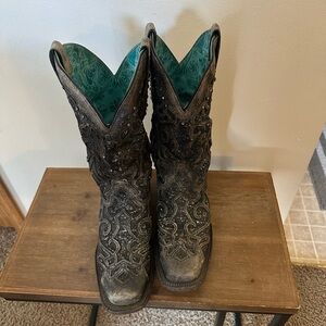 Black Glittery Corral Cowboy Boots